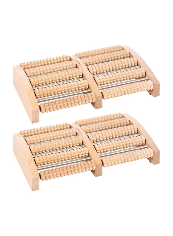 

Canoe 2-Piece Wooden Foot Massager, Beige