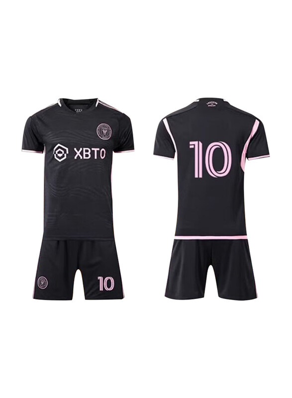 

Miami 23/24 Miami Away Soccer Special Edition International 10 Football Jersey Set for Kids Unisex, Black/Pink