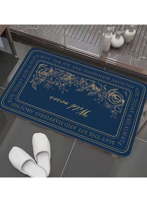

DubaiGallery Non Slip Entrance Doormat with Quick Dry Material, Blue