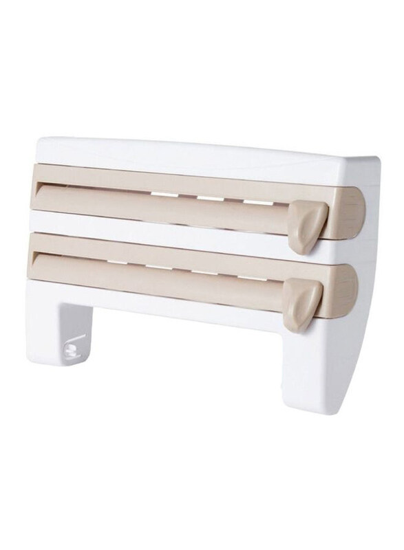 

Generic Multifunctional Food Wrap Dispenser, Beige/White