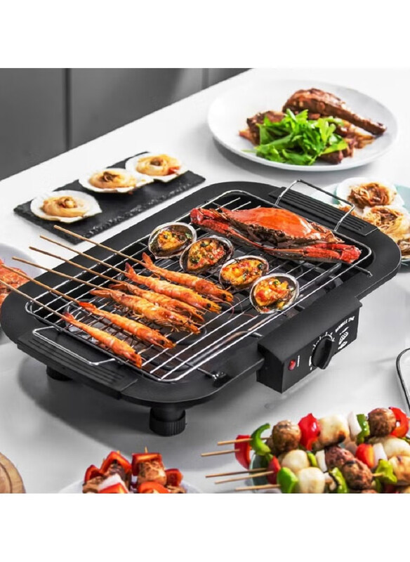 

Generic Portable Electric BBQ Grill, 2000W, Black