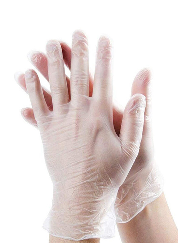 

Generic 100-Piece Vinyl Powder Free Disposable Gloves Set, Large, DE1376, White