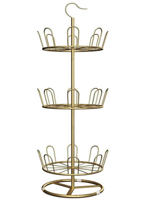 

DubaiGallery 3-Layer Revolving Shoe Rack Iron Shoe Tree Rack, Gold