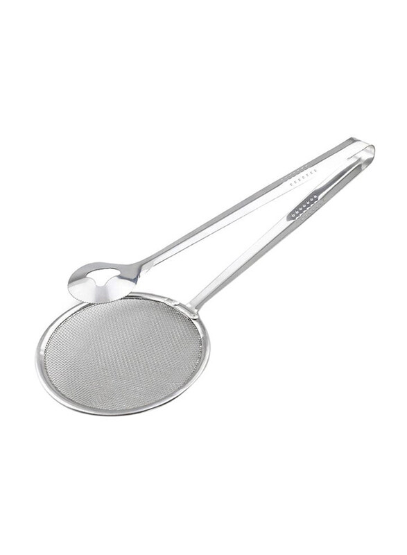 

Generic Mesh Spoon Fried Food Oil Strainer With Clip, Silver