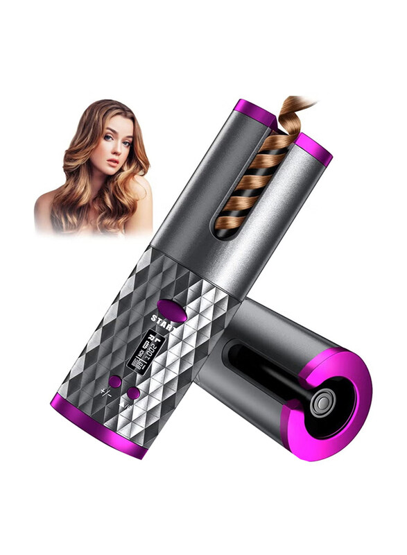 

Generic Cordless Auto Curling Iron Hair Curlers, Silver