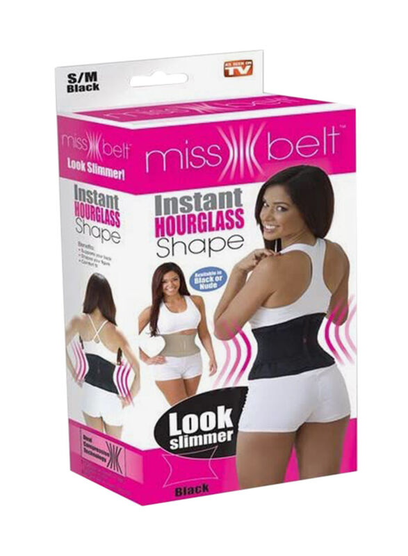 Miss Belt Waist Trimmer Belt, S/M, Black