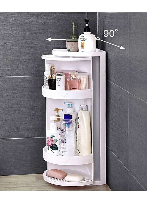 

DubaiGallery Bathroom Rotating Triangle Storage Rack, White