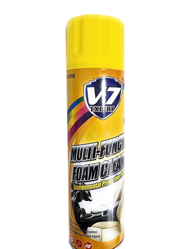 

V7 Expert Multi function foam Cleaner for Vehicle, Boats, Man-Made Leather, Carpet, Furniture, Tiles, Curtain, Fan & Ceramic Products, Yellow