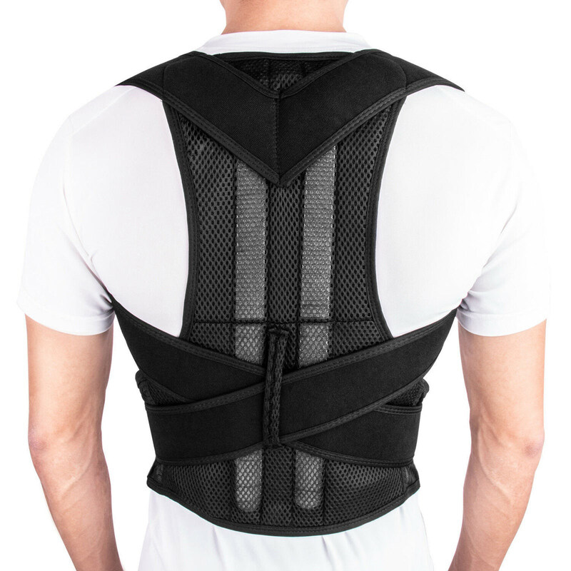 

Generic Adjustable Straps Posture Corrector Back Brace Belt, Black