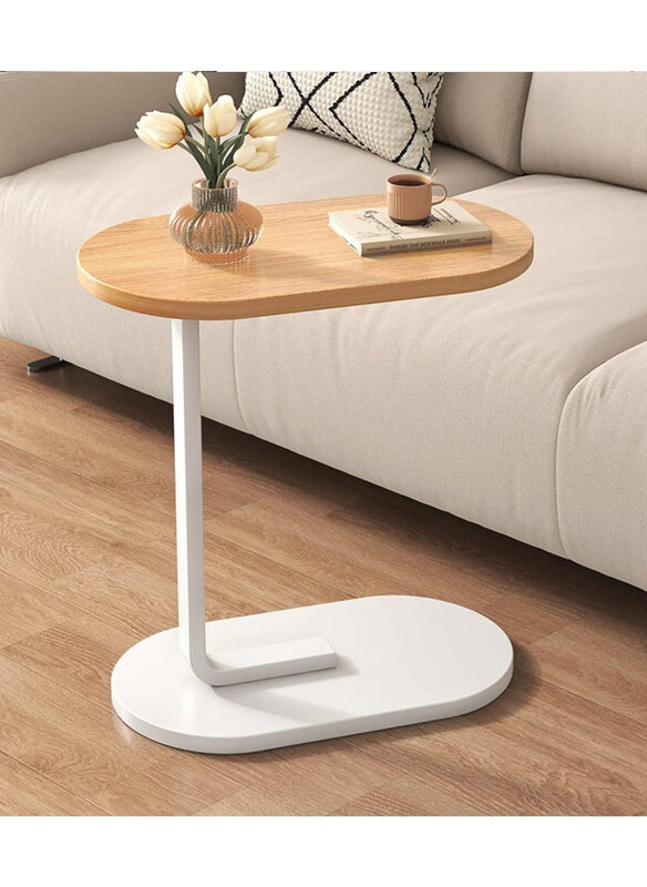 

DubaiGallery Small Luxury Japanese Wood Modern Coffee Table, Beige/White