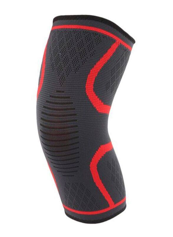 

Generic Non-Slip Sports Protective Knit Knee Pad, Large, Grey/Red