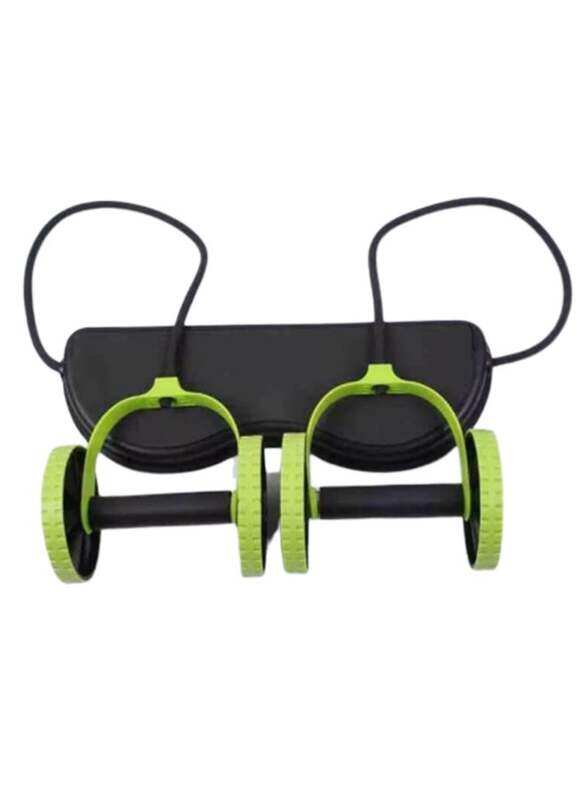 

Generic Double Wheel Abdominal Workout Roller, Black/Green