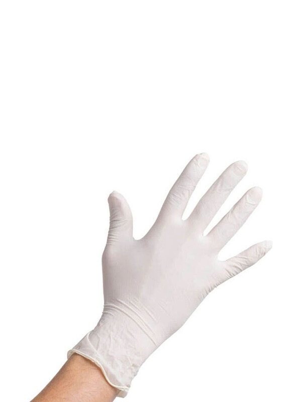 

Generic Latex Unisex Disposable Gloves without Powder, Large, White