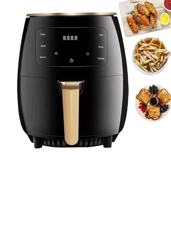 

Silver Crest 6L 2400W Digital LCD Touch Screen Electric Hot Oil less Air Fryer Cooker with Nonstick Basket, Black/Gold