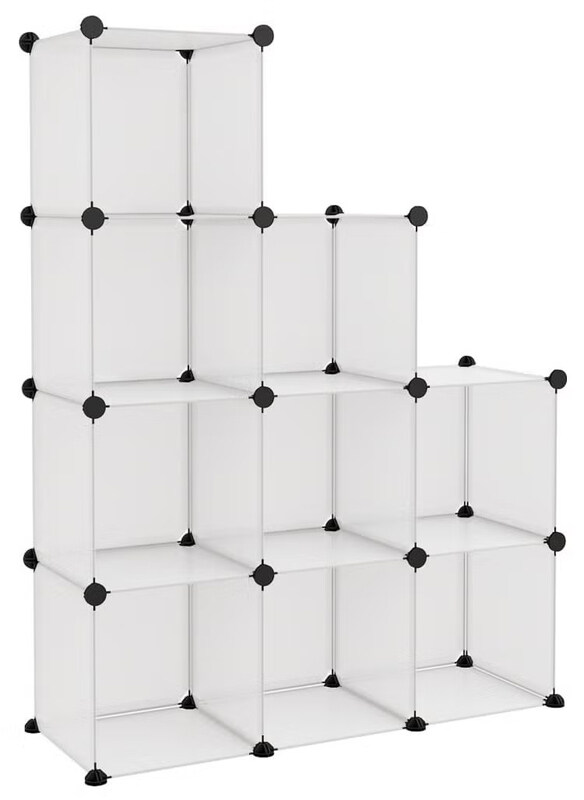 

Generic 9-Piece Plastic Cube Shoe Storage Organizer Units, White