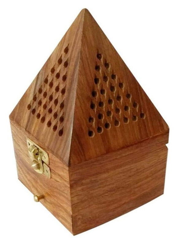 

Generic Wood Pyramid Shape Incense Burner, Brown