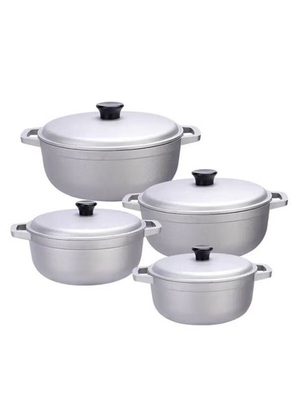 

DubaiGallery 4-Piece Cooking Pot Set, Silver