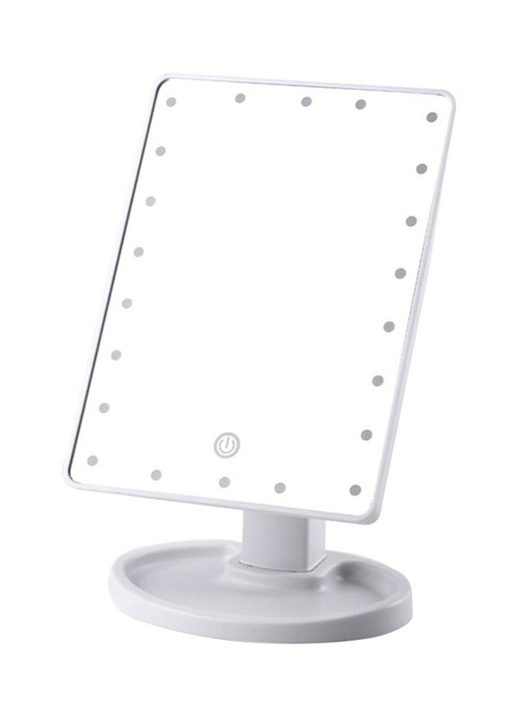 

Generic 22 LED Light Square Multi-Function Makeup Mirror, White