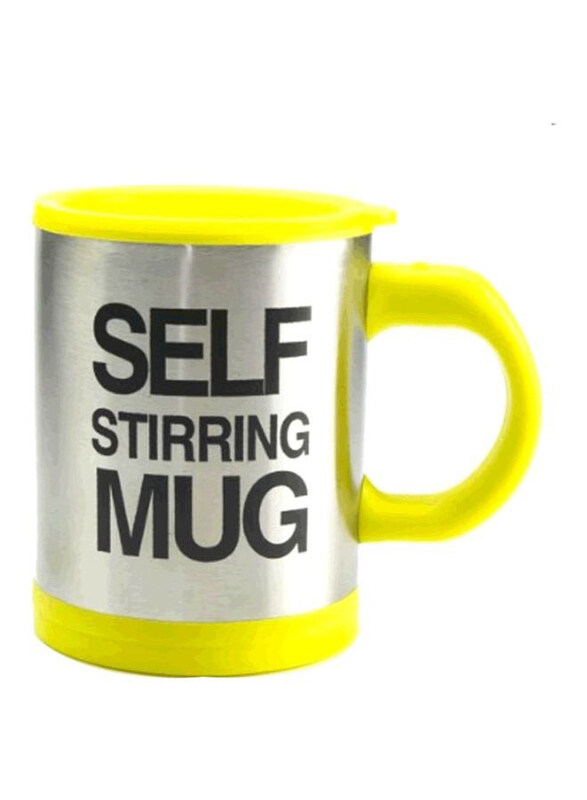 

Generic 1-Piece Self Stirring Coffee Mug, Yellow/Silver