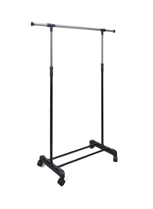 

Generic Rail Roll Cloth Rack, 2-Piece, Black/Silver