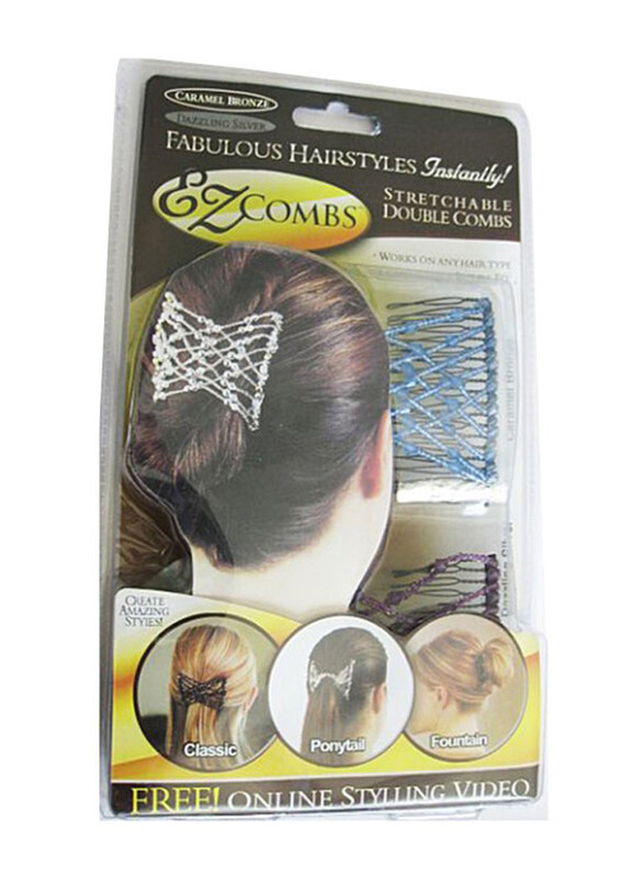 

Ez Combs Stretchable Double Comb Set for All Hair Types, 2 Pieces