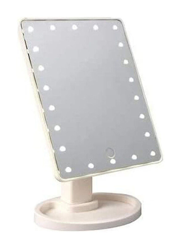 

Generic Makeup Mirror Xr-1608 With Stand And Led Light, White