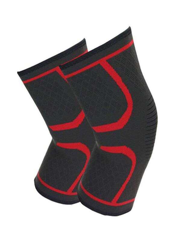 

Generic Adjustable Knee Support, 2 Pieces, Black/Red