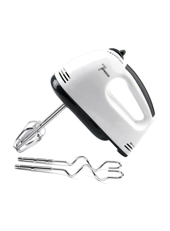 

Generic 7 Gear Electric Egg Beater Hand Mixer Blender Set, 180W, MH1068, White