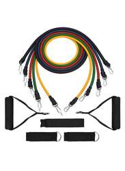 Fitness Resistance Band Set, 10 Pieces, Multicolour