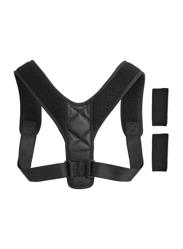 

Generic Posture Corrector Adjustable Shoulder Straps Back Brace Support Belt, Black