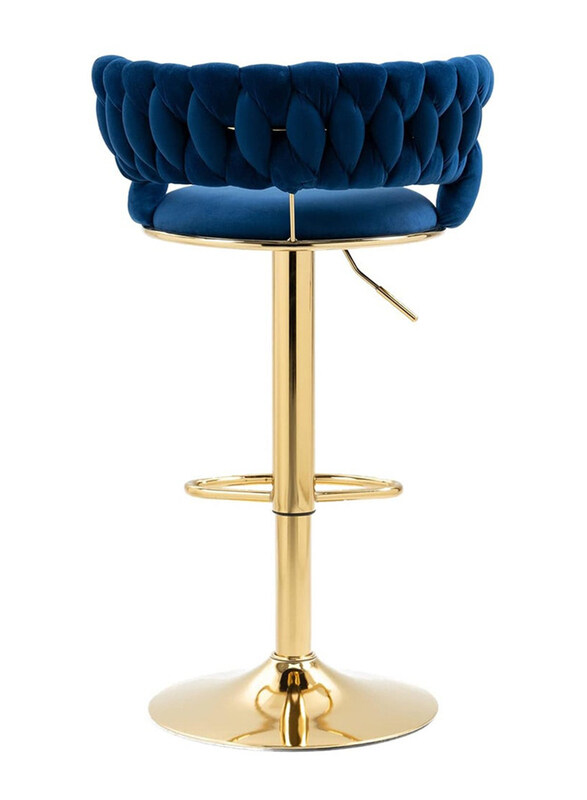 

DubaiGallery Luxury Bar Modern Round 360° Adjustable Reception Chair, Blue