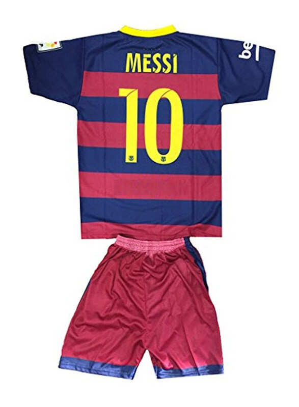 

Barcelona FCB Football Kids New Jersey T-Shirt & Shorts Set, Red/Blue