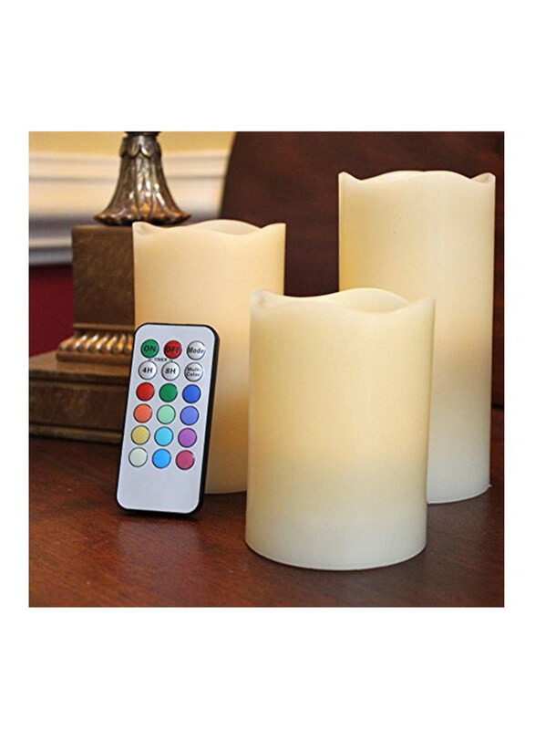 

Generic Led Flameless Scented Candle, 3 Pieces, Multicolour