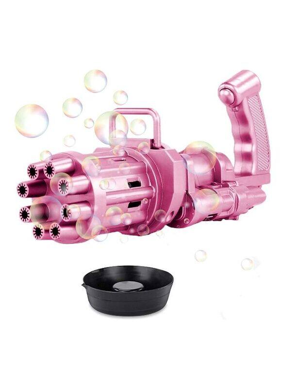 

XiuWoo 8-Hole Huge Amount Bubble Maker Gun, W12, Ages 2+, Pink