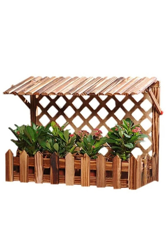 

DubaiGallery Hanging Wooden Wall Flower Pot, Brown