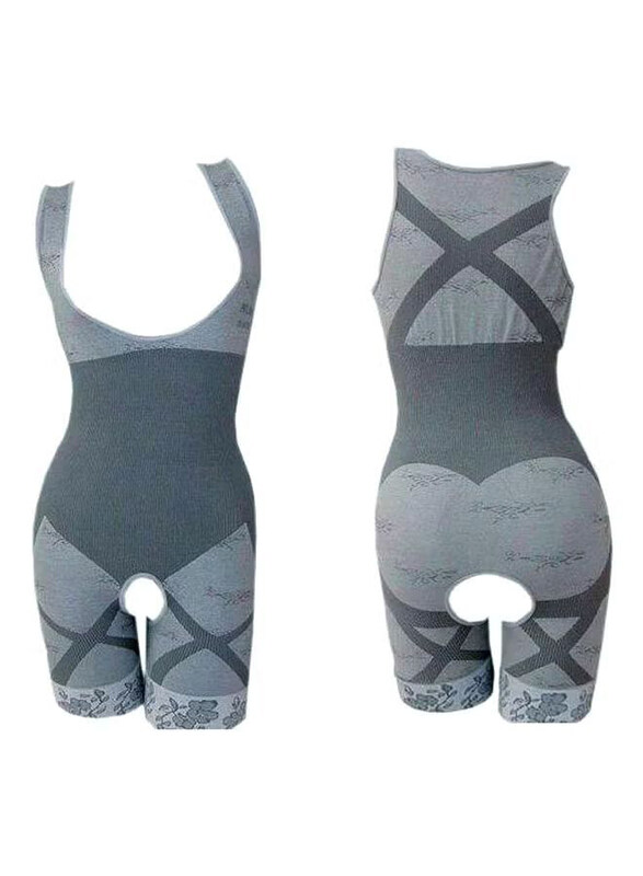 

Generic Sleeveless Charcoal Body Shaper Suit, Grey