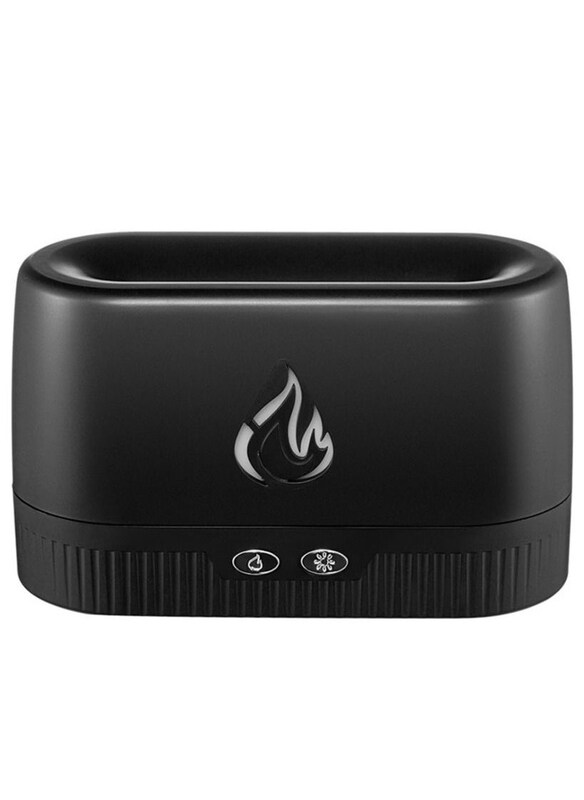 

Generic Flame Aroma Diffuser Ultrasonic Cool Mist Maker Fogger Led Essential Oil 3D Effect Fire Lamp Diffuser Air Humidifier, Black