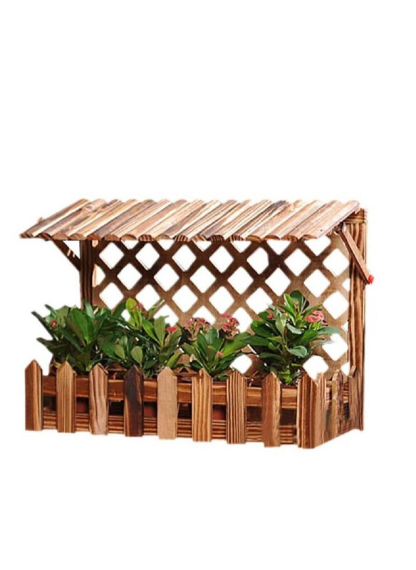 

DubaiGallery Hanging Wooden Wall Flower Pot, Brown