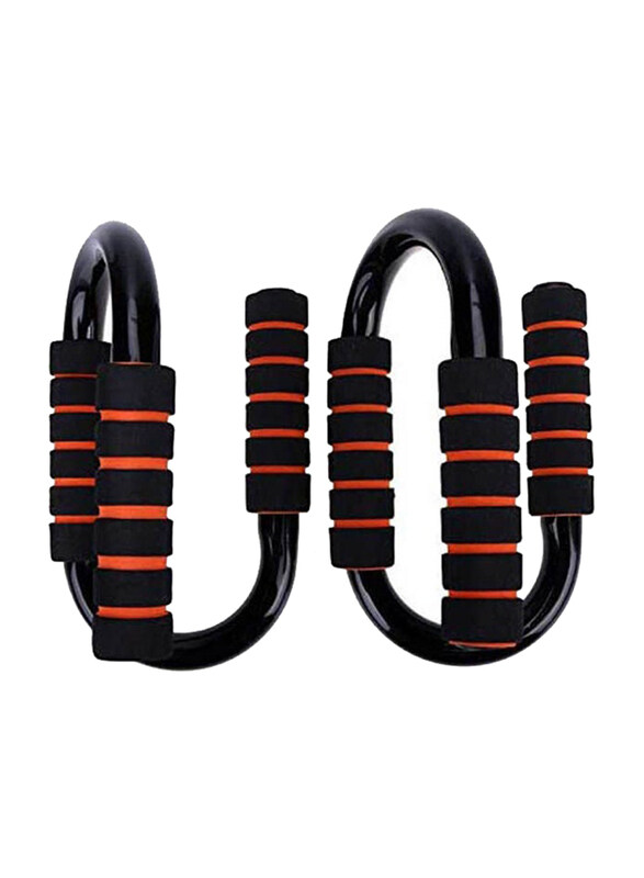 

Generic Fitness S Shaped Push Ups Bar Rods Stands, Black