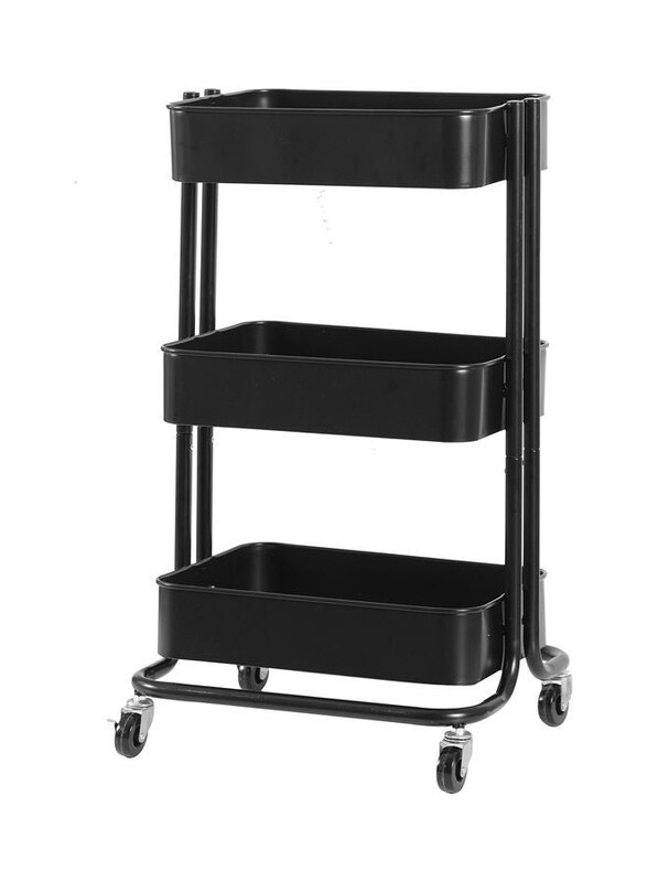 

Generic 3 Tier Rolling Storage Metal Utility Cart, Black