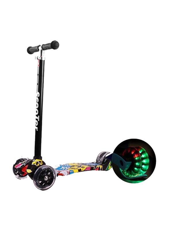 

Cool Baby Kids Scooter Foldable Kick with LED Light Up Wheels For Toddlers, Multicolour