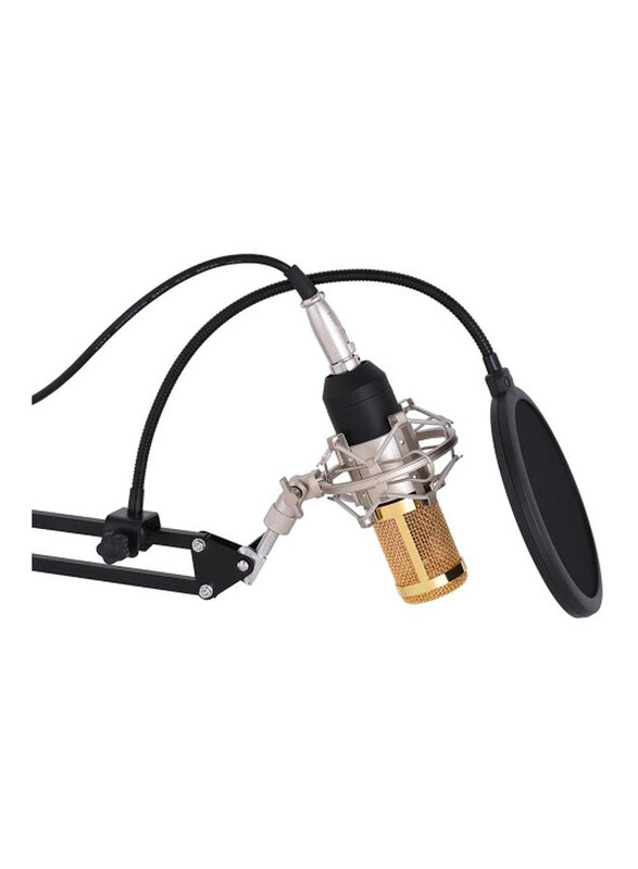 

Generic Studio Recording Condenser Microphone Kit, I2694G, Black/Silver/Gold
