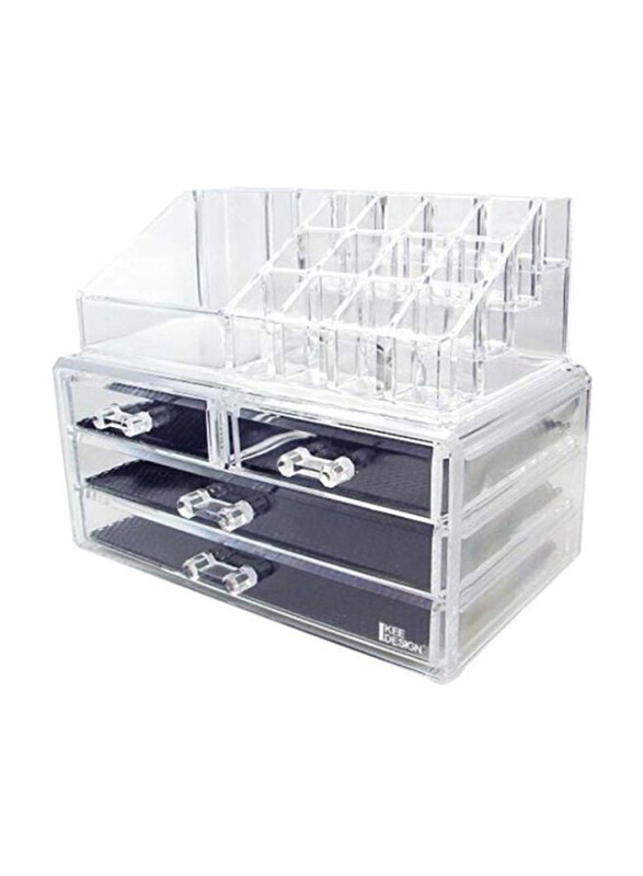 

Ikee Acrylic Cosmetic Organizer, Clear/Black