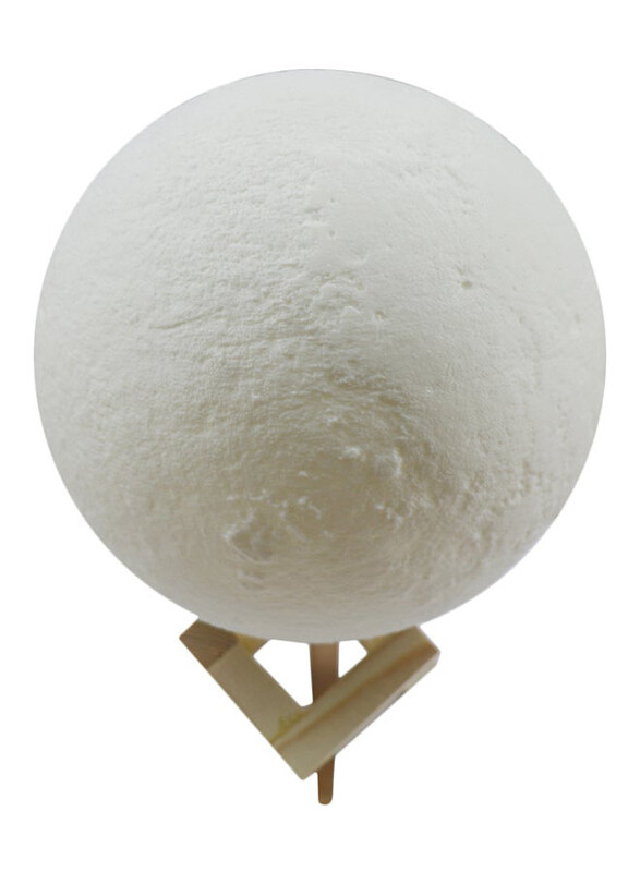 

Generic 3D Printing Touching Moon 2 Colour Night Lamp with Wooden Stand, White