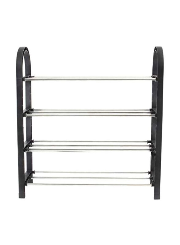 

Generic 4-Layer Shoe Rack, Black/Silver