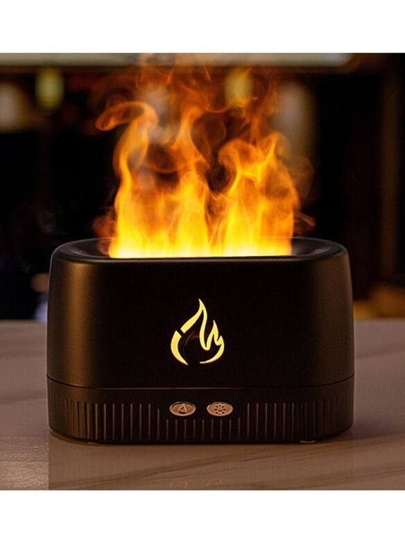 

Generic Flame Aromatherapy Diffuser Essential Oil Diffuser USB Ultrasonic Cool Mist Humidifier, Black