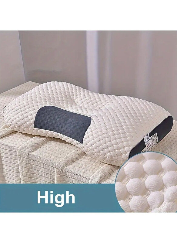 

DubaiGallery Soft Adjustable Ergonomic Orthopaedic Contour Support Adult Knitted Neck Pillow, White
