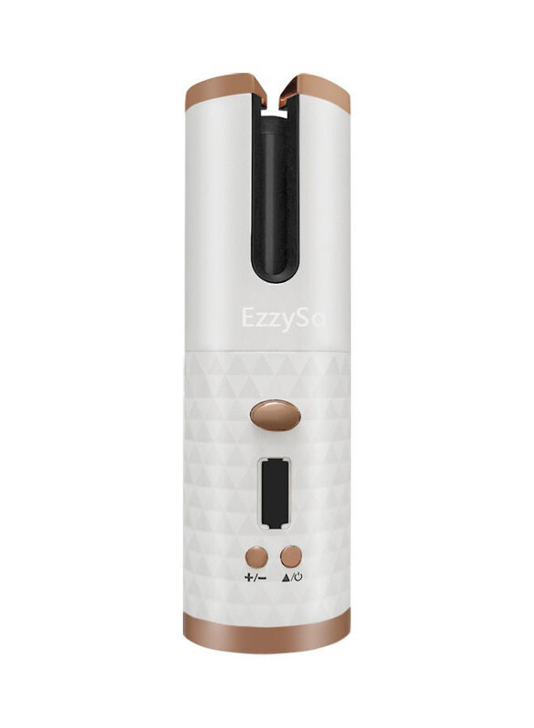 

EzzySo Rechargeable Mini Hair Curler, White/Brown