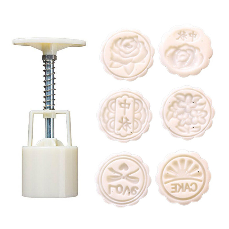 

Generic Domestic Use Hand Pressure Type Non-Stick Eco-Friendly ABS Mooncake Making Mould, White