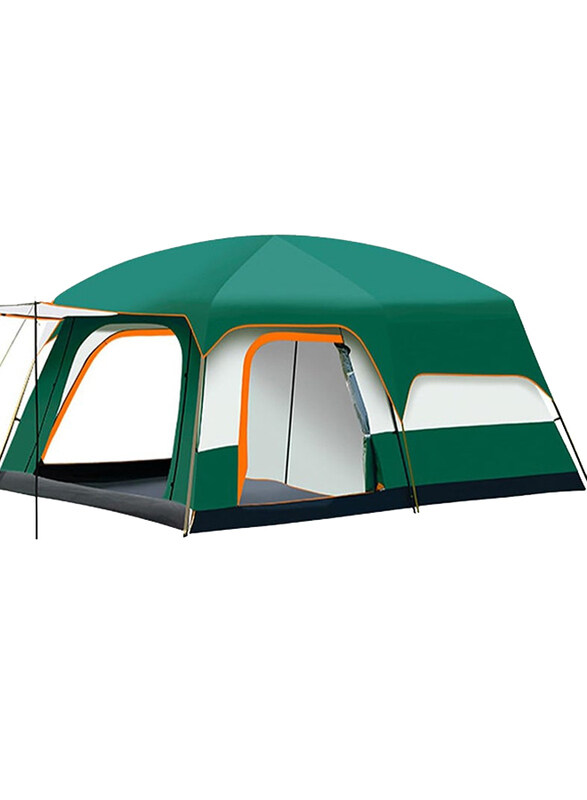 

DubaiGallery Large Waterproof Two-Room Family Camping Tent with Aluminum Poles, Green